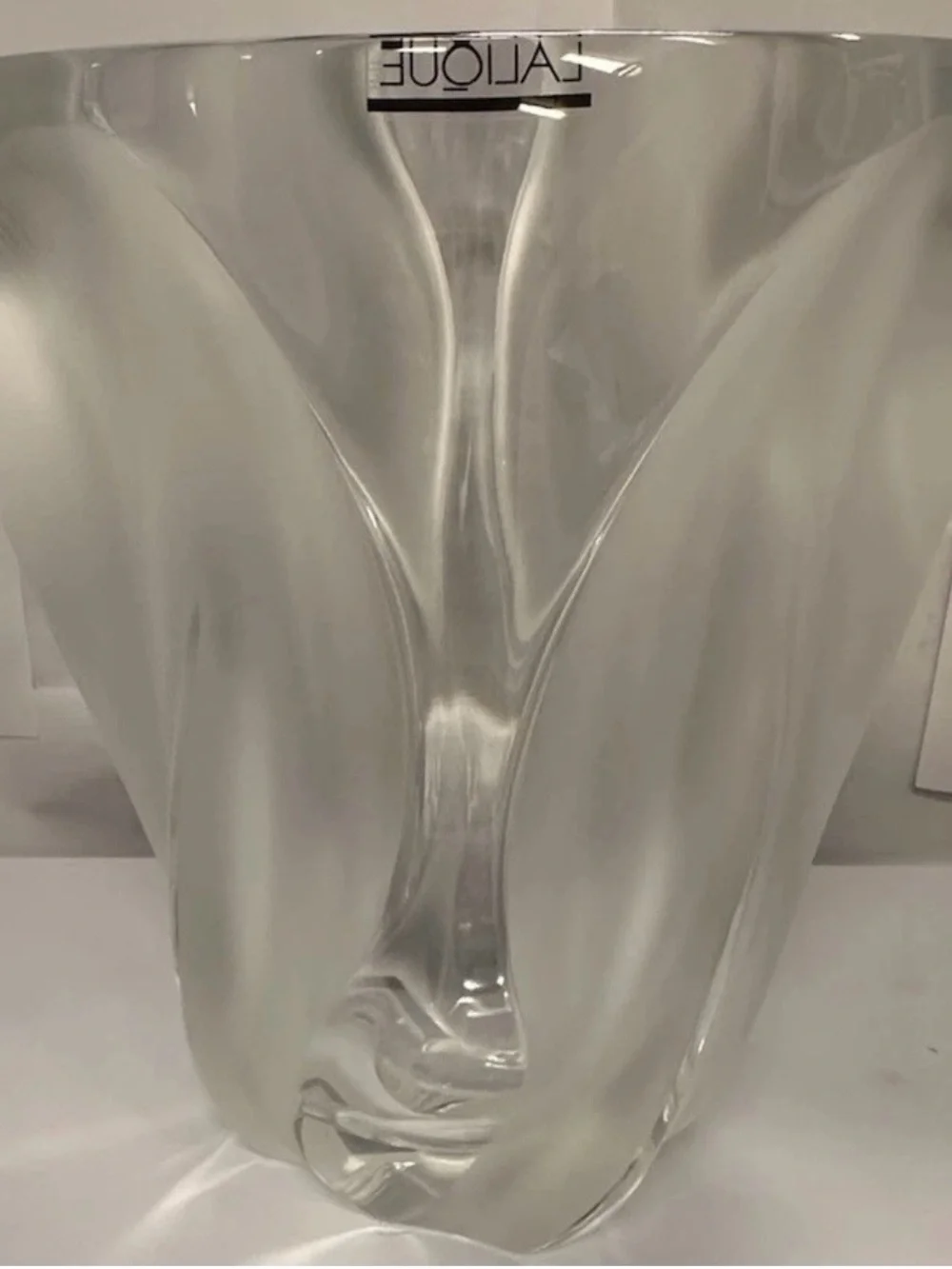 Lalique “Ingrid” Clear Crystal Floral Vase Vintage with box & insert